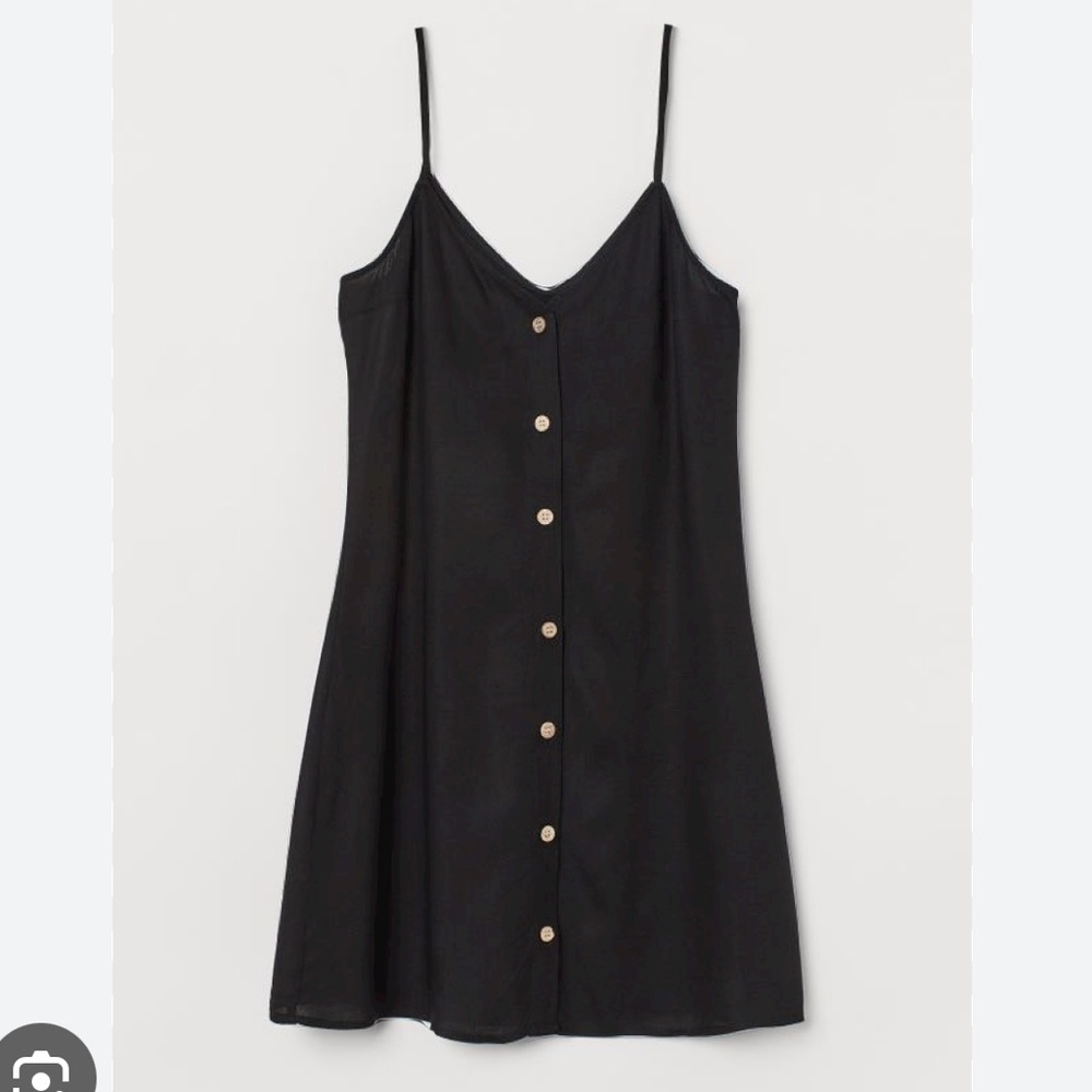 H&M Black Button Front Dress